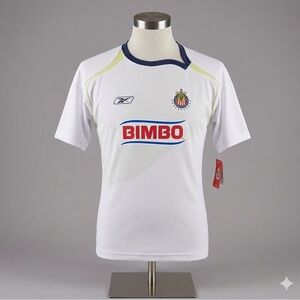 Reebok GUADALAJARA OFFICIAL White Soccer Jersey with Blue Accents